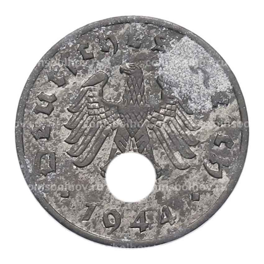 Монета 1 рейхспфенниг 1944 года A Германия