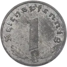 Монета 1 рейхспфенниг 1944 года A Германия (реверс)
