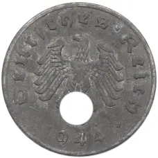 Монета 1 рейхспфенниг 1944 года A Германия (аверс)