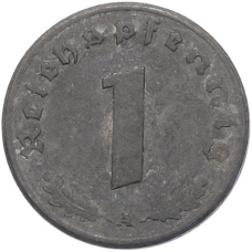 Монета 1 рейхспфенниг 1944 года A Германия (реверс)