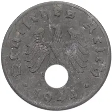 Монета 1 рейхспфенниг 1944 года A Германия (аверс)