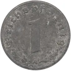 Монета 1 рейхспфенниг 1944 года A Германия (реверс)