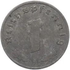 Монета 1 рейхспфенниг 1944 года A Германия (реверс)