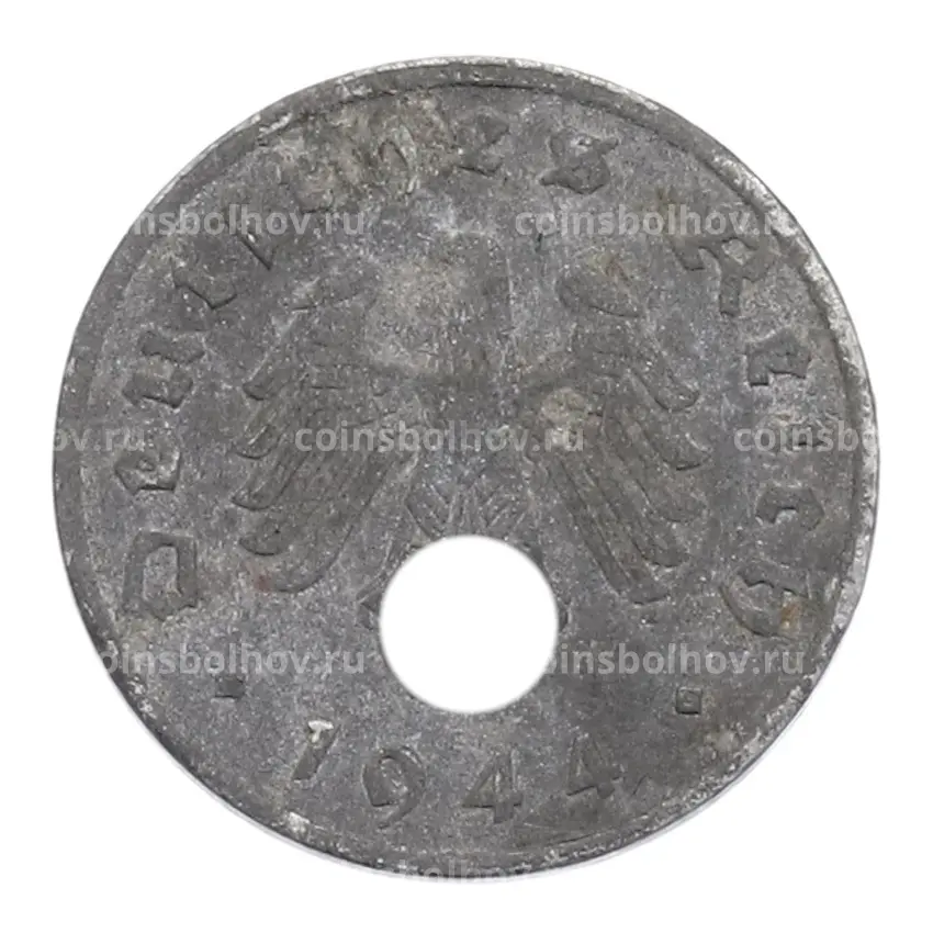 Монета 1 рейхспфенниг 1944 года A Германия
