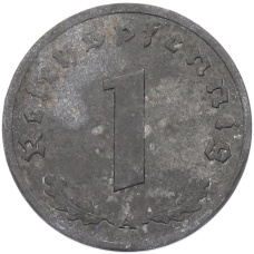 Монета 1 рейхспфенниг 1944 года A Германия (реверс)