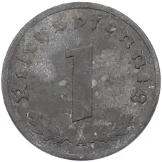 Монета 1 рейхспфенниг 1944 года A Германия (реверс)