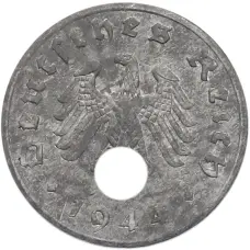 Монета 1 рейхспфенниг 1944 года A Германия (аверс)