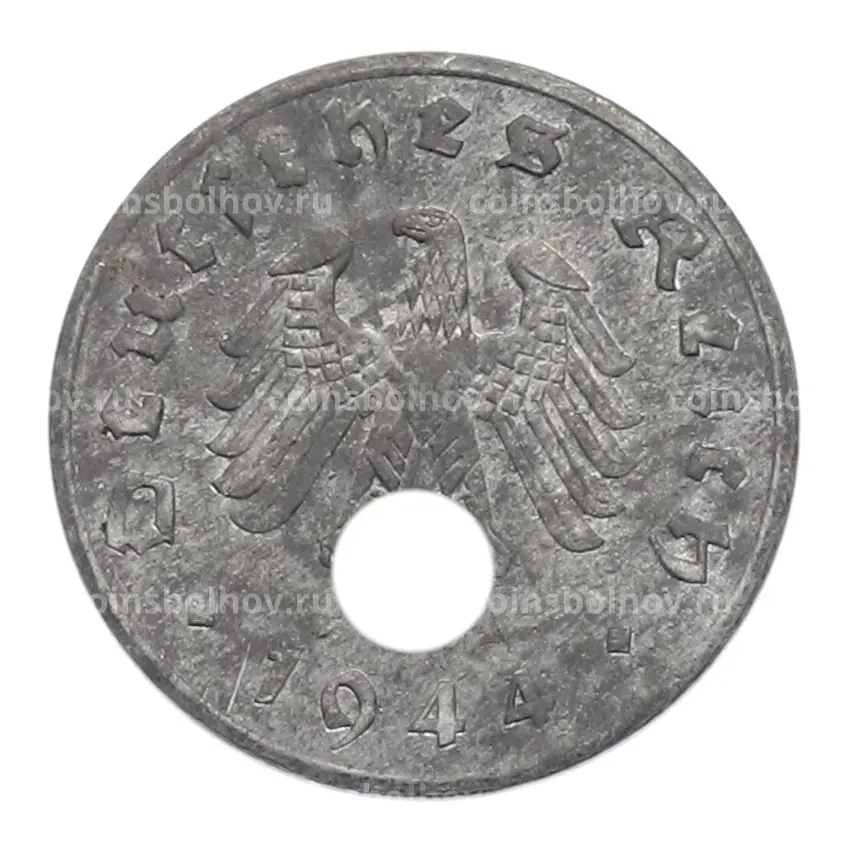 Монета 1 рейхспфенниг 1944 года A Германия