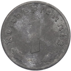 Монета 1 рейхспфенниг 1944 года A Германия (реверс)