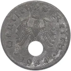 Монета 1 рейхспфенниг 1944 года A Германия (аверс)