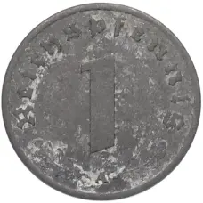 Монета 1 рейхспфенниг 1944 года A Германия (реверс)