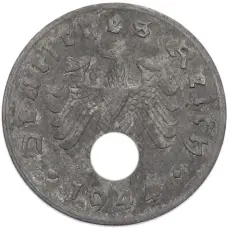 Монета 1 рейхспфенниг 1944 года A Германия (аверс)