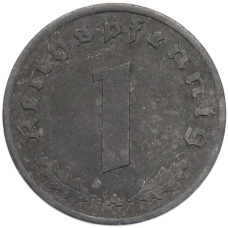 Монета 1 рейхспфенниг 1944 года A Германия (реверс)