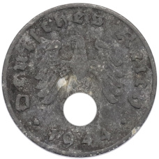 Монета 1 рейхспфенниг 1944 года A Германия (аверс)