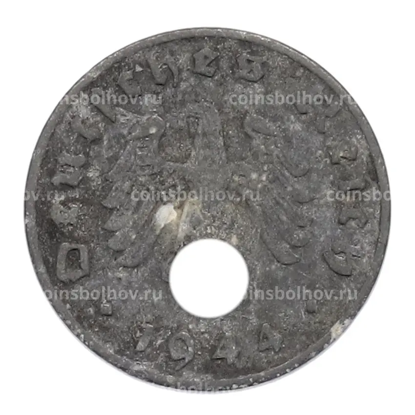 Монета 1 рейхспфенниг 1944 года A Германия