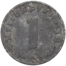 Монета 1 рейхспфенниг 1944 года A Германия (реверс)