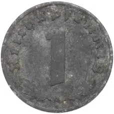 Монета 1 рейхспфенниг 1944 года A Германия (реверс)