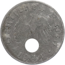 Монета 1 рейхспфенниг 1944 года A Германия (аверс)