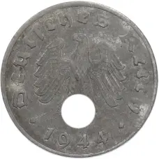 Монета 1 рейхспфенниг 1944 года A Германия (аверс)