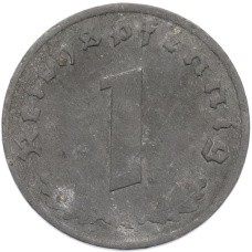 Монета 1 рейхспфенниг 1944 года A Германия (реверс)