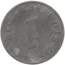 Монета 1 рейхспфенниг 1944 года A Германия (реверс)