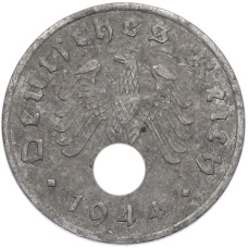Монета 1 рейхспфенниг 1944 года A Германия (аверс)
