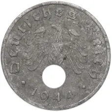 Монета 1 рейхспфенниг 1944 года A Германия (аверс)