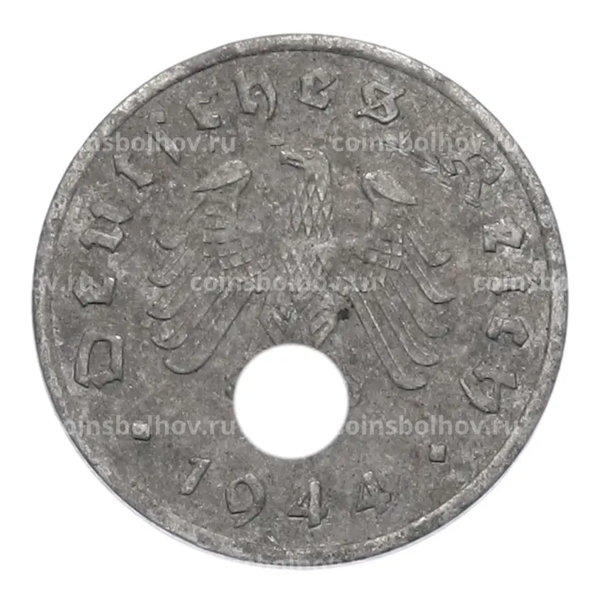 Монета 1 рейхспфенниг 1944 года A Германия