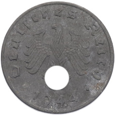 Монета 1 рейхспфенниг 1944 года A Германия (аверс)