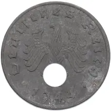 Монета 1 рейхспфенниг 1944 года A Германия (аверс)