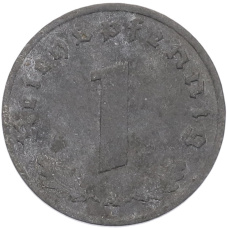 Монета 1 рейхспфенниг 1944 года A Германия (реверс)