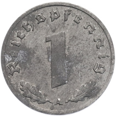 Монета 1 рейхспфенниг 1944 года A Германия (реверс)