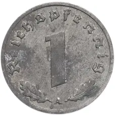 Монета 1 рейхспфенниг 1944 года A Германия (реверс)