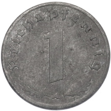 Монета 1 рейхспфенниг 1944 года A Германия (реверс)