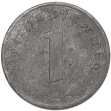 Монета 1 рейхспфенниг 1944 года A Германия (реверс)