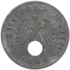 Монета 1 рейхспфенниг 1944 года A Германия (аверс)