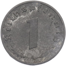 Монета 1 рейхспфенниг 1944 года A Германия (реверс)