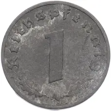 Монета 1 рейхспфенниг 1944 года A Германия (реверс)