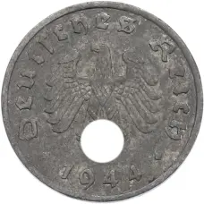 Монета 1 рейхспфенниг 1944 года A Германия (аверс)