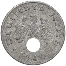 Монета 1 рейхспфенниг 1944 года A Германия (аверс)