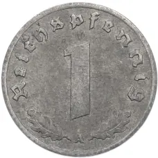 Монета 1 рейхспфенниг 1944 года A Германия (реверс)