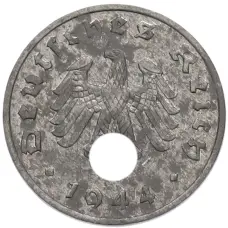 Монета 1 рейхспфенниг 1944 года A Германия (аверс)