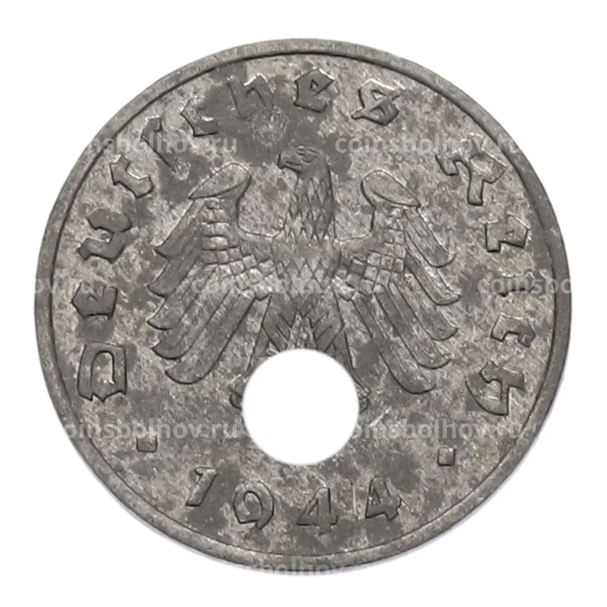 Монета 1 рейхспфенниг 1944 года A Германия