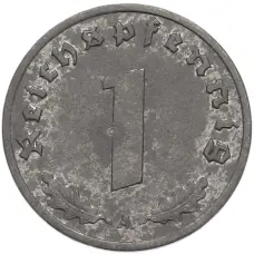 Монета 1 рейхспфенниг 1944 года A Германия (реверс)