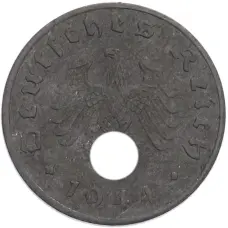 Монета 1 рейхспфенниг 1944 года A Германия (аверс)