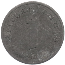 Монета 1 рейхспфенниг 1944 года A Германия (реверс)