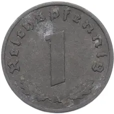 Монета 1 рейхспфенниг 1944 года A Германия (реверс)