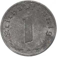 Монета 1 рейхспфенниг 1944 года A Германия (реверс)