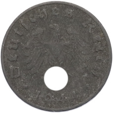 Монета 1 рейхспфенниг 1944 года A Германия (аверс)