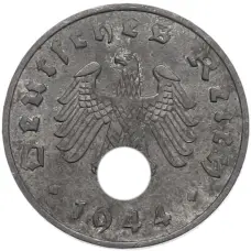 Монета 1 рейхспфенниг 1944 года A Германия (аверс)